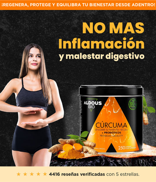 Cúrcuma con Jengibre y Pimienta Negra| Probiótico para la digestión y energía